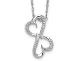 10K White Gold Heart Pendant Necklace with Chain and Accent Diamond